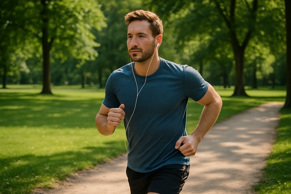 Hombre ejercitándose al aire libre
